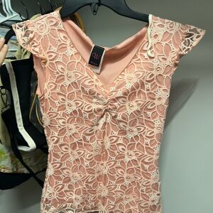 Women's Pink Lace Top
